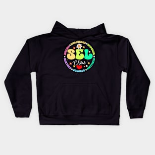 Groovy Social Emotional Learning Teacher SEL Crew Teacher Kids Hoodie